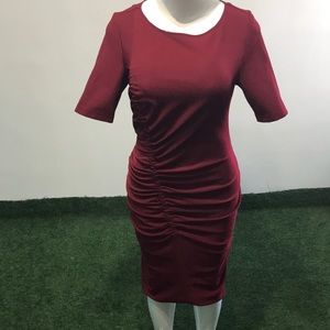 Adolfo Dominguez red wine dress